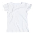 White blank female t-shirt on white