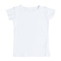 White blank female t-shirt on white