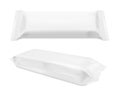 White blank foil food snack pack for chips, candy and other products. Wet wipes packaging