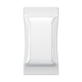 White Blank Foil Packaging Coffee, Salt, Sugar, Pepper, Spices, Sachet, Sweets Or Candy Plastic Pack. Vector EPS10