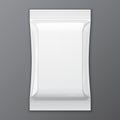 White Blank Foil Packaging Coffee, Salt, Sugar, Pepper, Spices, Sachet, Sweets Or Candy Plastic Pack.