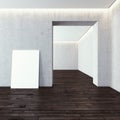 White blank frame in modern gallery Royalty Free Stock Photo