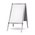 White blank A-frame sign vector mock-up. Sandwich board realistic mockup. Folding portable advertising display template Royalty Free Stock Photo