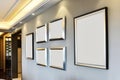 White blank frames on wall