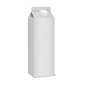 White blank gable top carton package, realistic vector mock-up. Milk box with screw cap, mockup. Template for design Royalty Free Stock Photo