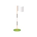 White blank golf flag pole in green grass Royalty Free Stock Photo