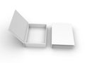 White blank hard cardboard rectangular book box mock up template, 3d illustration. Royalty Free Stock Photo