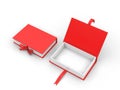 White blank hard cardboard rectangular book box mock up template, 3d illustration.