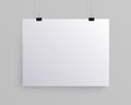 White blank horizontal sheet of paper, vector mock-up