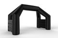 White Blank Inflatable angular Arch Tube or Event Entrance Gate.Start line sports double arch door. 3d render illustration.