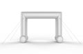 White Blank Inflatable angular Arch Tube or Event Entrance Gate.Start line sports double arch door. 3d render illustration.