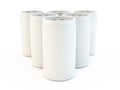 White blank isolated set of drinks or soda cans Royalty Free Stock Photo