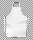 White blank kitchen chef apron isolated on transparent background. Cotton realistic apron for cooking or baker. vector Royalty Free Stock Photo