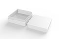 White blank luxury rigid neck box with inner foxing for branding presentation and mock up, 3d illustration. Royalty Free Stock Photo