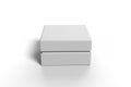 White blank luxury rigid neck box with inner foxing for branding presentation and mock up, 3d illustration. Royalty Free Stock Photo