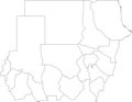 White blank map of Sudan