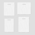 White blank merchandise plastic bags with die cut handles, template for design Royalty Free Stock Photo