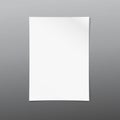 White blank note, notebook paper sheet for text stuck on lined black background. Vector illustration.