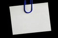 white blank note pinned to a black notice board with a paper clip Royalty Free Stock Photo