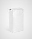 White blank paper bag package of flour on gray Royalty Free Stock Photo