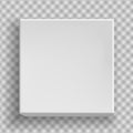 White blank paper box 3d top of view, mockup model is on squared background for your design, logo or advertisement Royalty Free Stock Photo