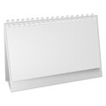 White blank paper desk spiral calendar. Vertical realistic paper calendar blank. Blank desktop calendar isolated on