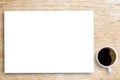 White blank paper or notepad with pencil and coffee Royalty Free Stock Photo