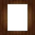 White blank paper sheet on wooden background Royalty Free Stock Photo