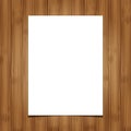 White blank paper sheet on wooden background Royalty Free Stock Photo