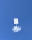 Sign on solitary cloud