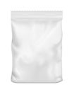 White blank plastic or paper washing powder packaging. Sachet for bread, coffee, sweets, cookies and gift