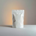 White Blank Pouch Packaging Stand Up Product Mockup Royalty Free Stock Photo