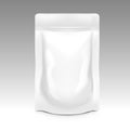 White Blank Pouch With Zipper. Pack For Sauce, Mayonnaise Or Ketchup