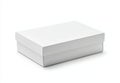 White blank product packaging paper cardboard box. 3D render illustration. Royalty Free Stock Photo