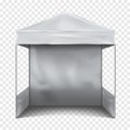 White blank promotional canopy tent vector mockup. Pop-up gazebo realistic mock-up. Foldable event marquee. Template Royalty Free Stock Photo