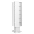 White Blank Quadrilateral Empty Showcase Displays With Retail Shelves Products On White Background .