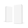 White blank rectangular tall boxes with side perspective view