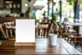 White blank restaurant menu sign on a table Royalty Free Stock Photo