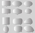 White and blank retro speech bubbles on gray background. speech bubble set for your web site design, logo, app, UI. set of