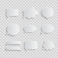 White blank retro speech bubbles set on transparent background. Vector Illustration Royalty Free Stock Photo