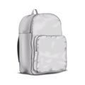 White blank school backpack, realistic vector mockup. Travel bag isolated on white background, mock-up. Template for design Royalty Free Stock Photo