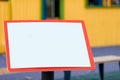 White blank sign board in the park Royalty Free Stock Photo