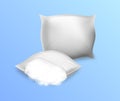 White Blank Sintepon Pillows Mock Up Isolated