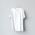 White blank t-shirt on a wooden hanger. 3d rendering Royalty Free Stock Photo