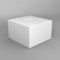 White blank tissue square box on grey background for print design and mock up. 3d render illustration template.