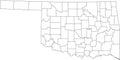 White blank counties map of Oklahoma, USA