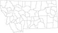 White blank counties map of Montana, USA Royalty Free Stock Photo