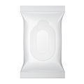 White Blank Wet Wipes Bag Packaging. Hygiene, Cleanliness, Disinfectant, Antibacterial. Plastic Pack Template .