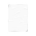 White blank wrinkled glued poster, realistic vector mock-up. Creased sticky paper sheet, mockup. Template for design Royalty Free Stock Photo