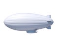 White blank zeppelin airship with copy space, 3d rendering Royalty Free Stock Photo